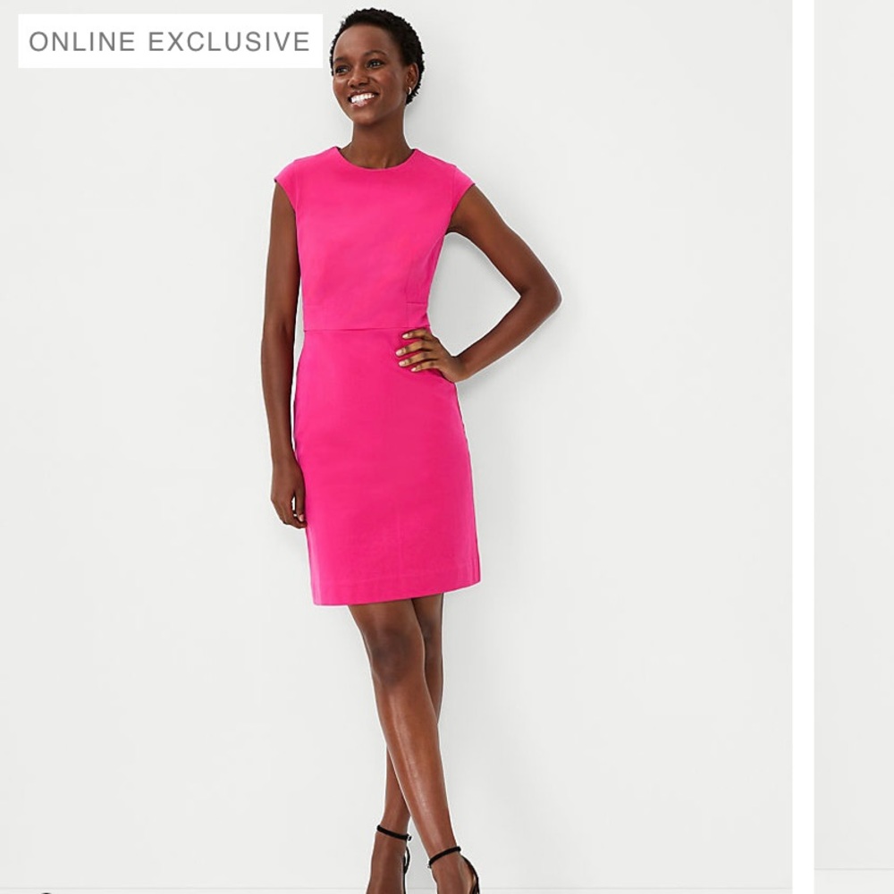 Pink Ann Taylor Cap Sleeve Dress